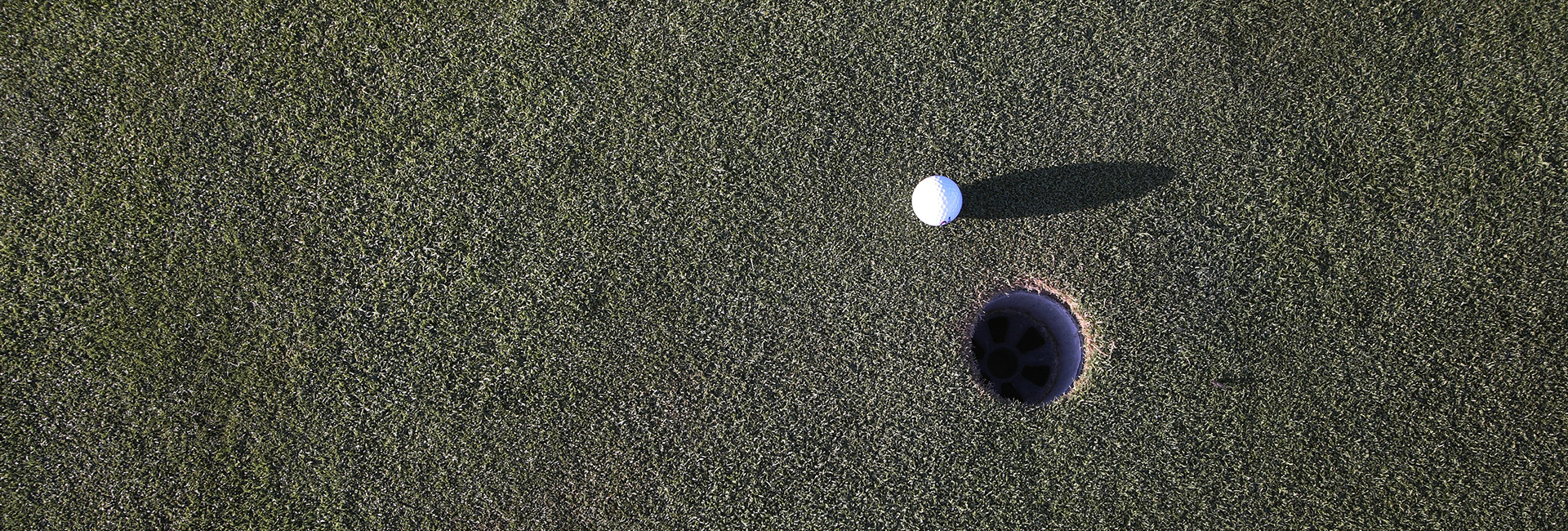 golf ball aerial view near hole